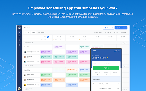 startuptile Everhour Shifts-Free shift planner and time tracker for shift-based teams