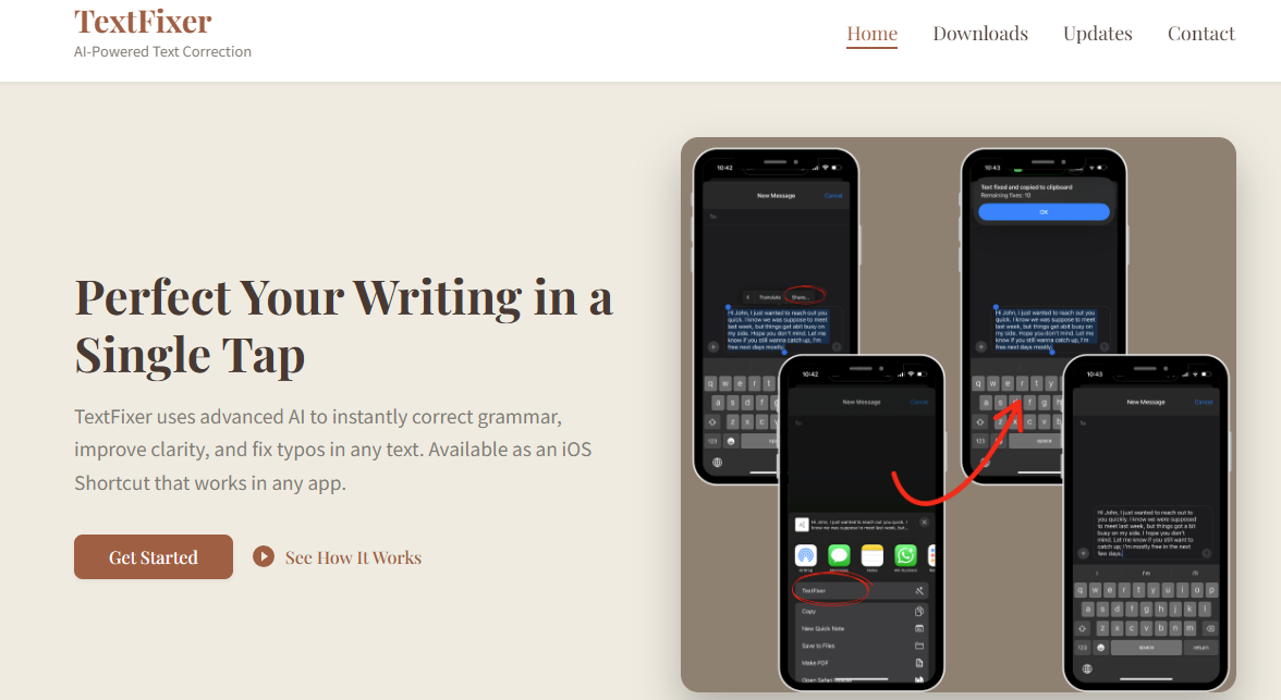การแก้ไขข้อความ - เป็นระเบียบในการเขียนของคุณทันที - ทางลัด iOS ขับเคลื่อนโดย AI media 3