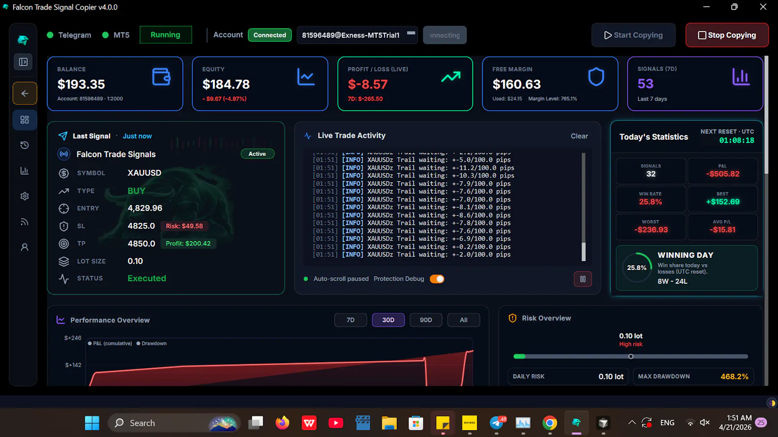 Falcon Trade Signal Copier  screenshot 1