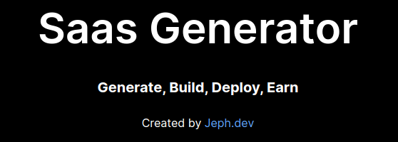 saas-generator using AI