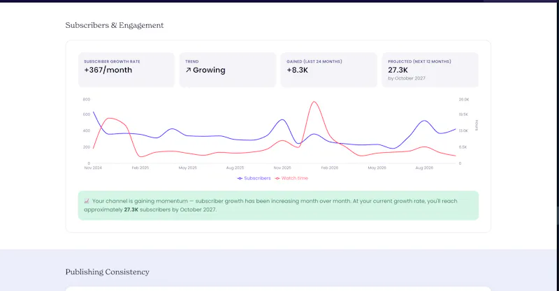 Showrunner YouTube Audit screenshot 4