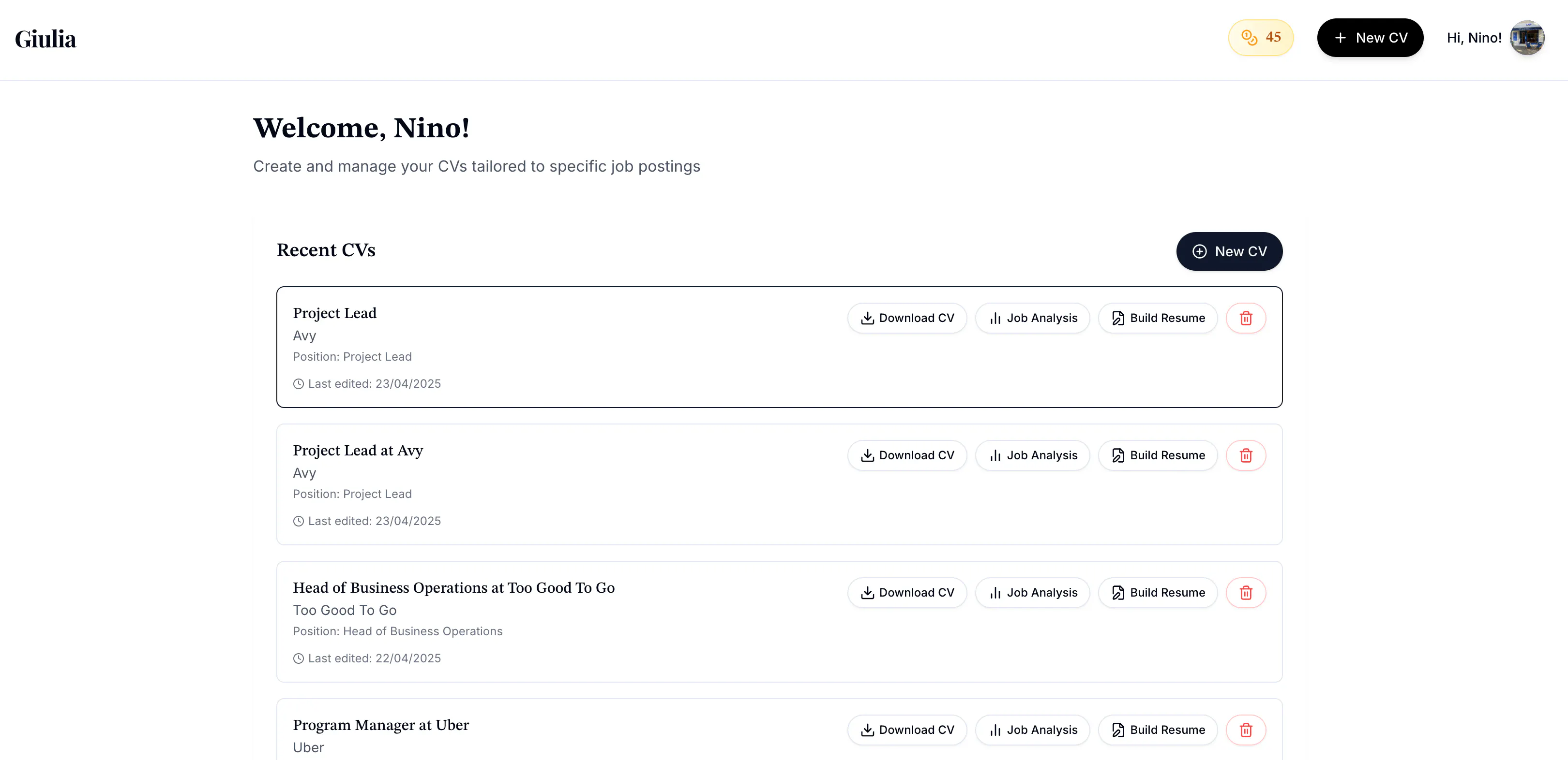 Giulia. Your personal CV writer expert. gallery image