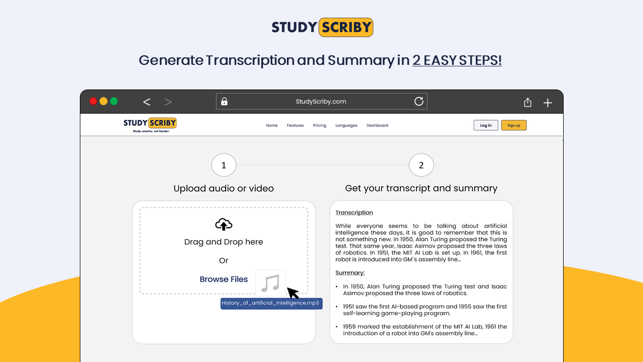 Mídia 4 de StudyScripty - Transforme seus vídeos de palestras para estudar materiais em minutos
