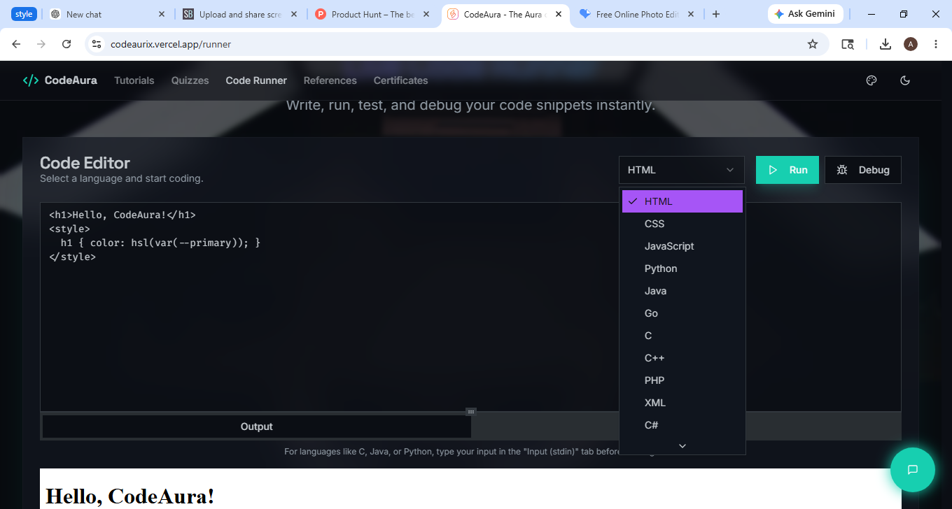 CodeAurix — Learn, Code, Build with AI gallery image