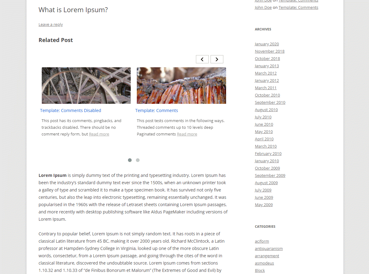 Related Post Plugin for WordPress gallery image