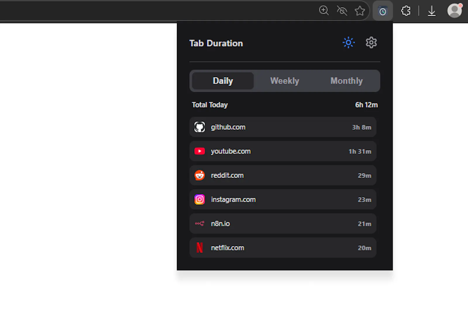 Tab Duration screenshot 3