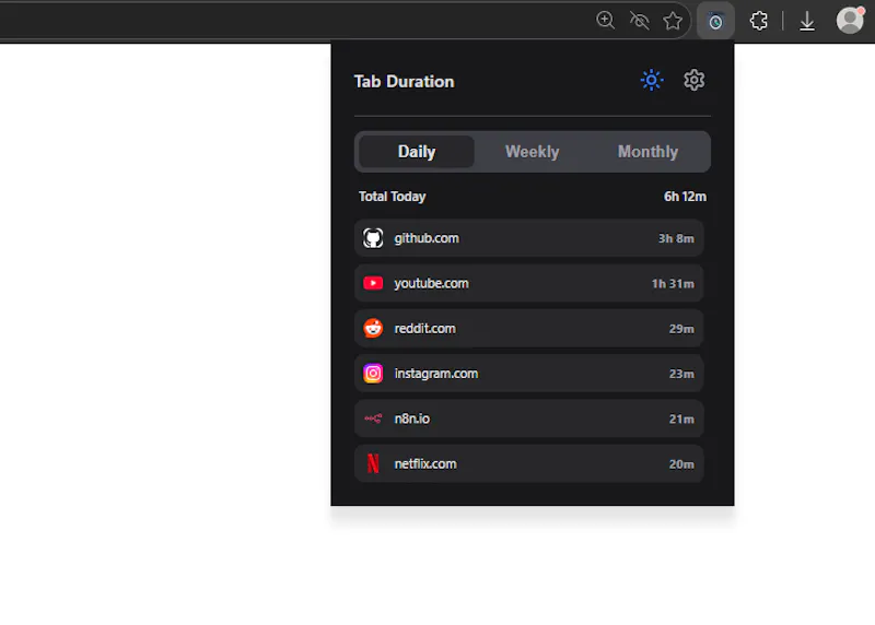 Tab Duration screenshot 3