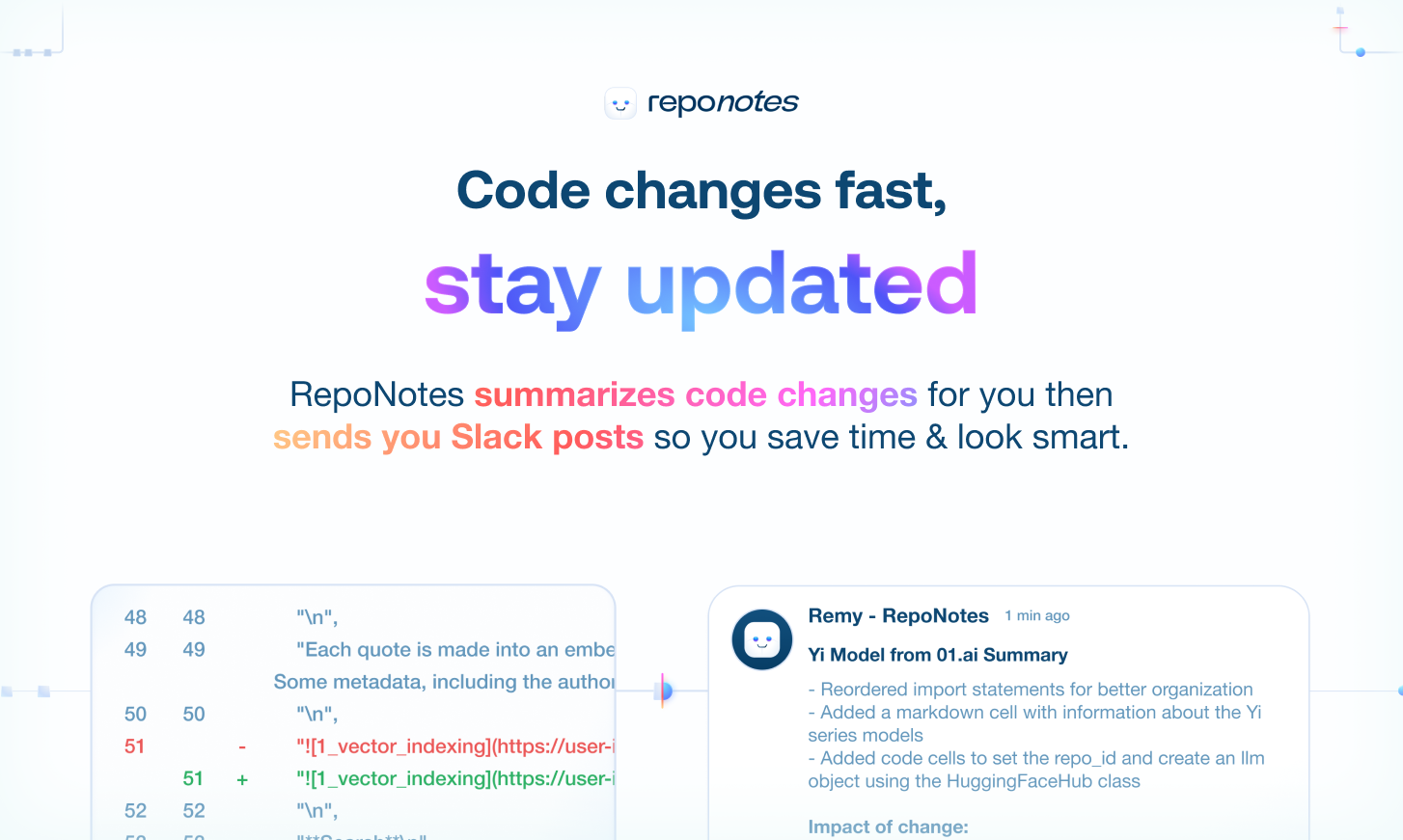 startuptile RepoNotes-Get Slack updates on any codebase as it changes