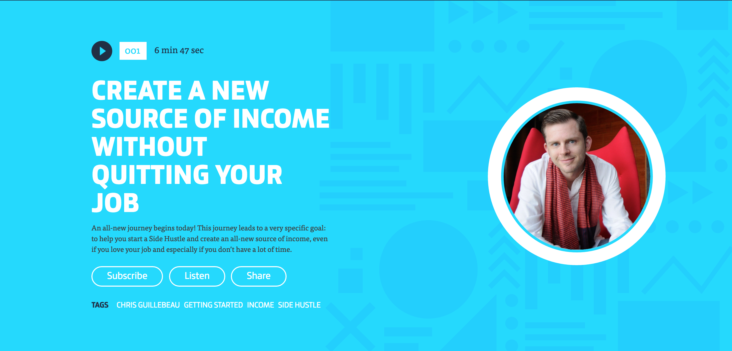 Chris Guillebeau's Side Hustle School Episode #1 gallery image