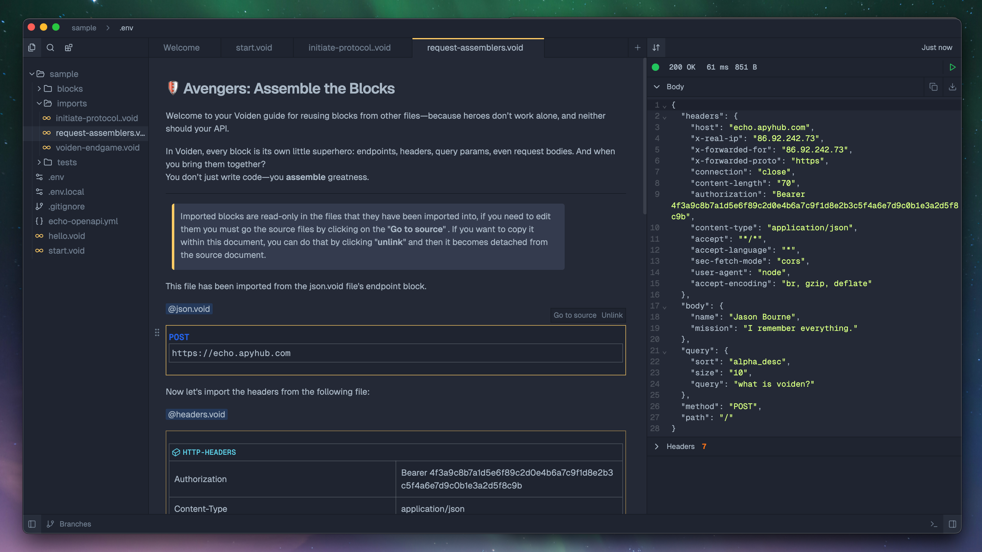 Voiden API -client - Git-native.Modulair.Gemaakt voor ontwikkelaars die bouwen. media 3