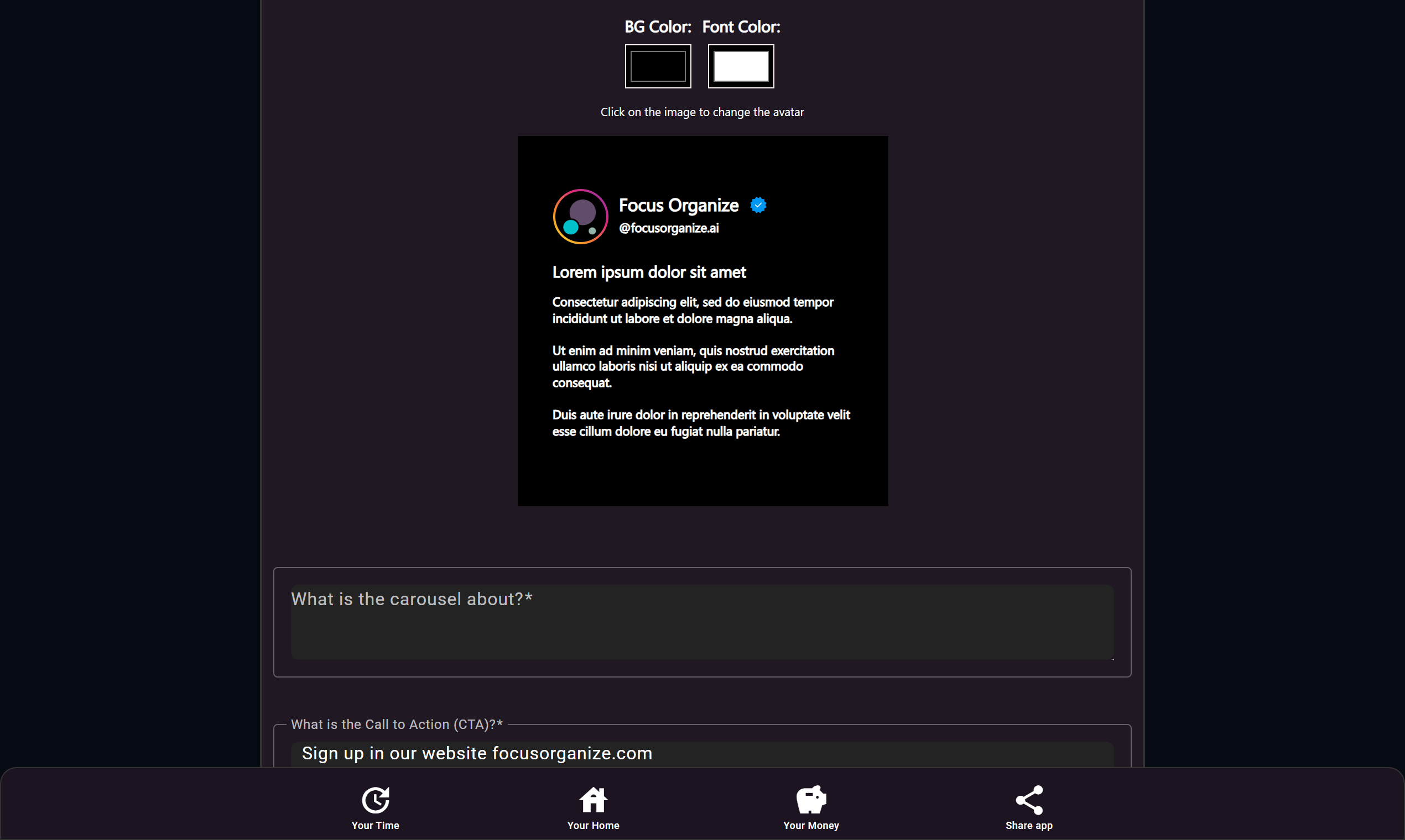 Focus Organize AI Carousel Generator media 4