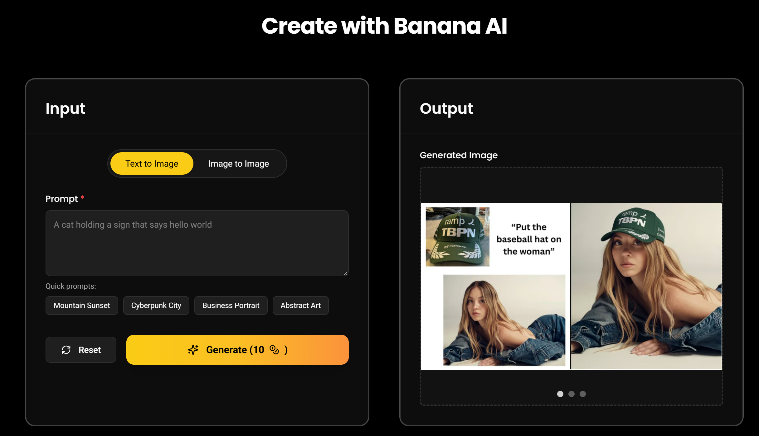 Banana AI - Screenshot 2 showing product features and functionality