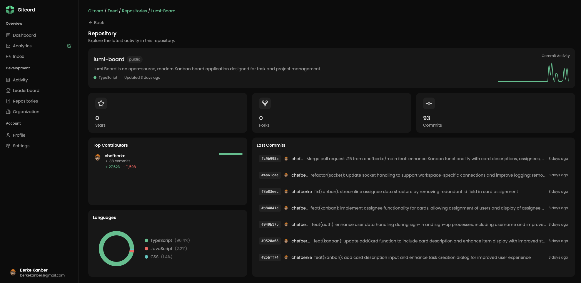 Gitcord - Sadece işe yarayan temiz, basit github analitiği medya 6