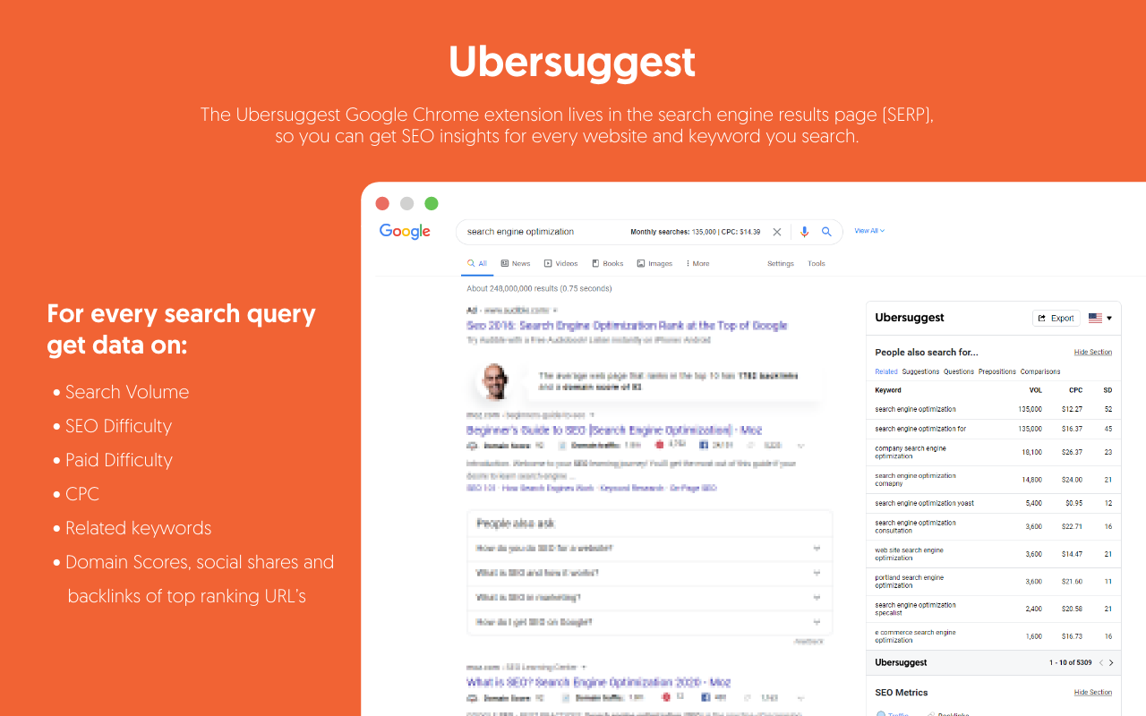 Ubersuggest - SEO dan penemuan kata kunci media 6