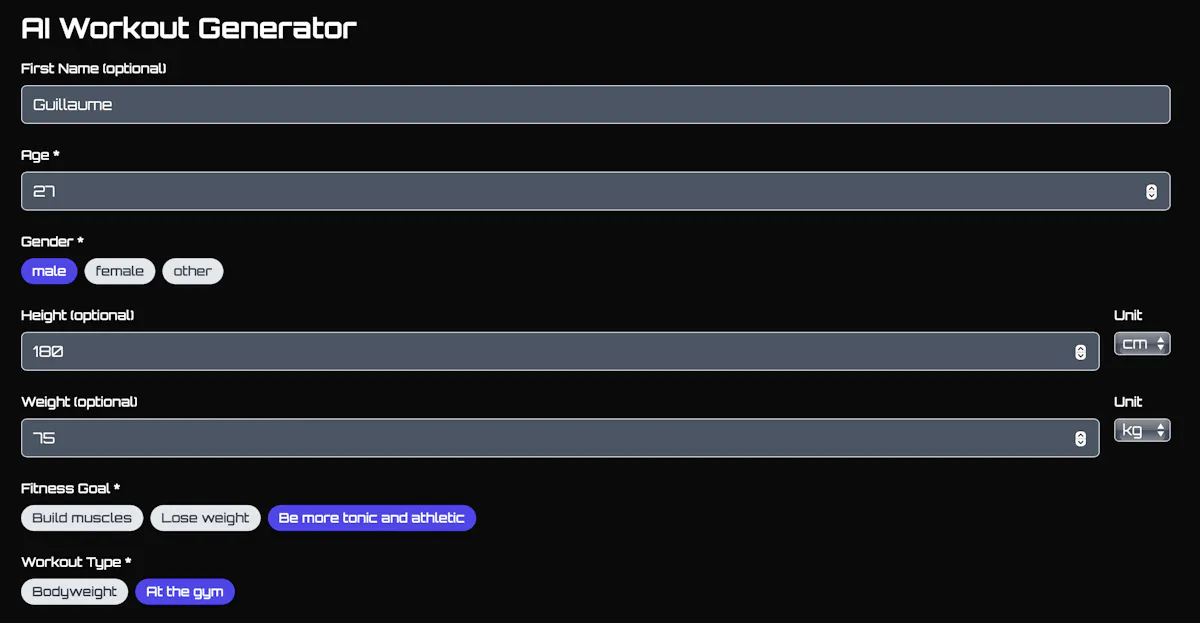 AI Workout Generator
