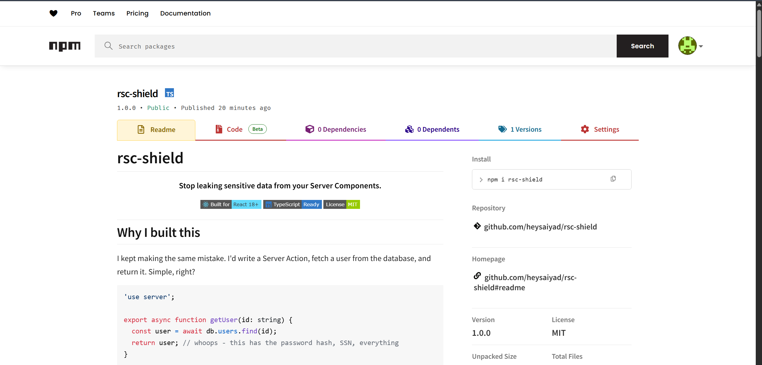 rsc-shield - Screenshot 2 showing product features and functionality