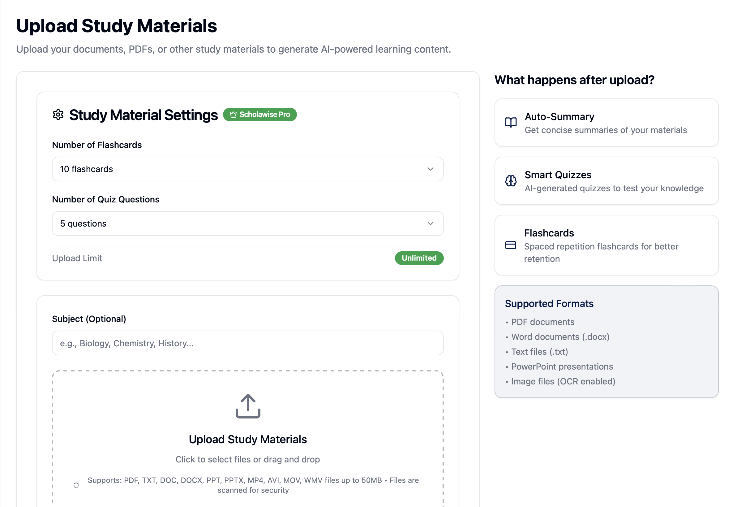 Scholawise - Main product screenshot demonstrating key features and user interface