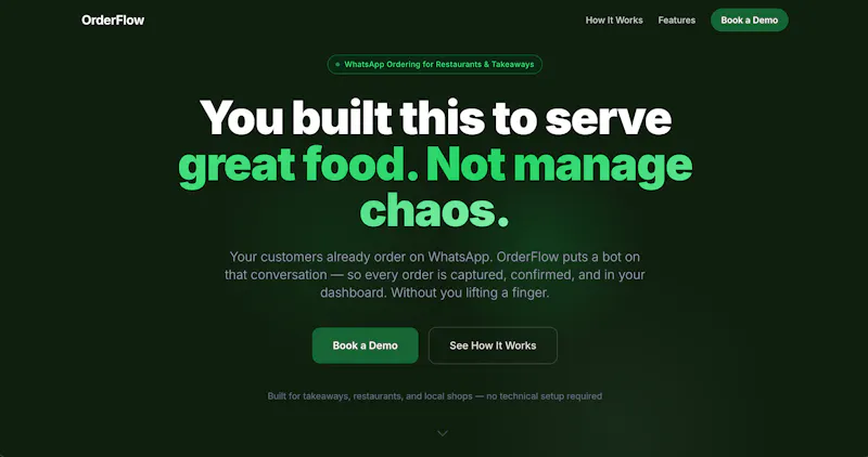 OrderFlow: screenshot 1