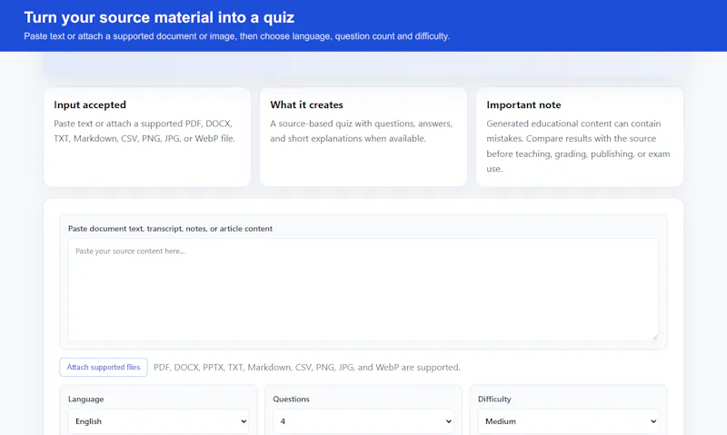 Doc2Quiz screenshot 1