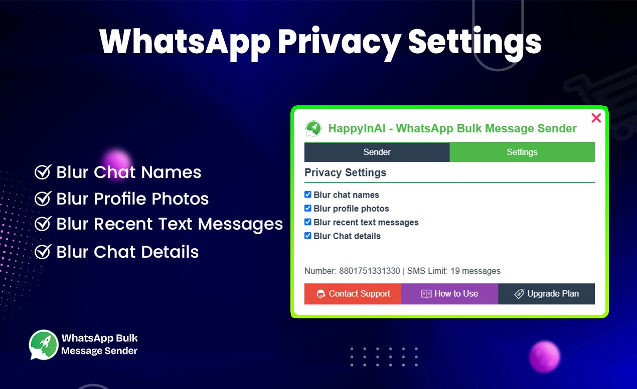 Happyinai - ผู้ส่งข้อความจำนวนมาก whatsapp - ส่งข้อความ whatsapp จำนวนมากได้อย่างง่ายดาย! media 5