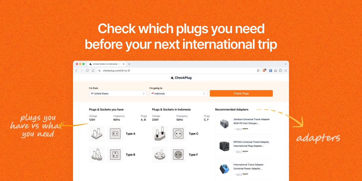 startuptile CheckPlug-Quickly find the plugs you need for your next trip