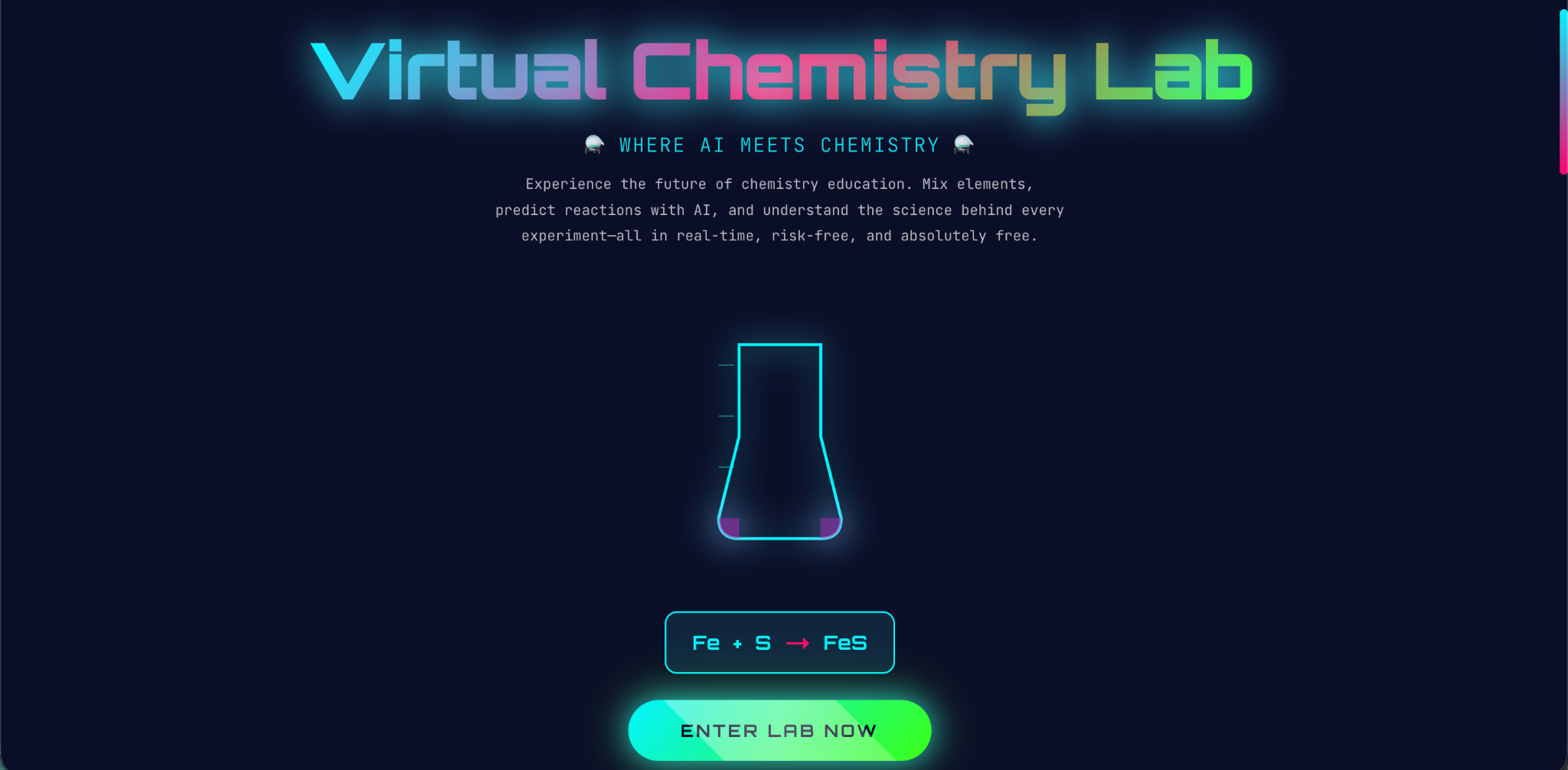 Virtual Chemistry Lab - Main product screenshot demonstrating key features and user interface