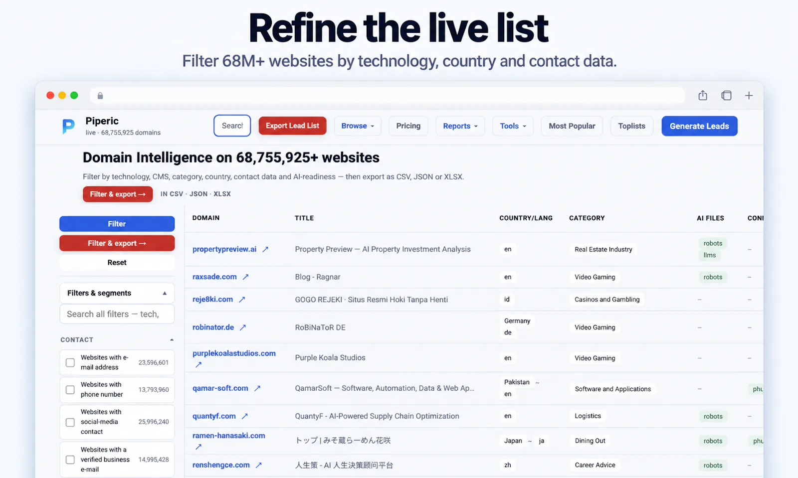 Piperic AI Lead Finder screenshot 1