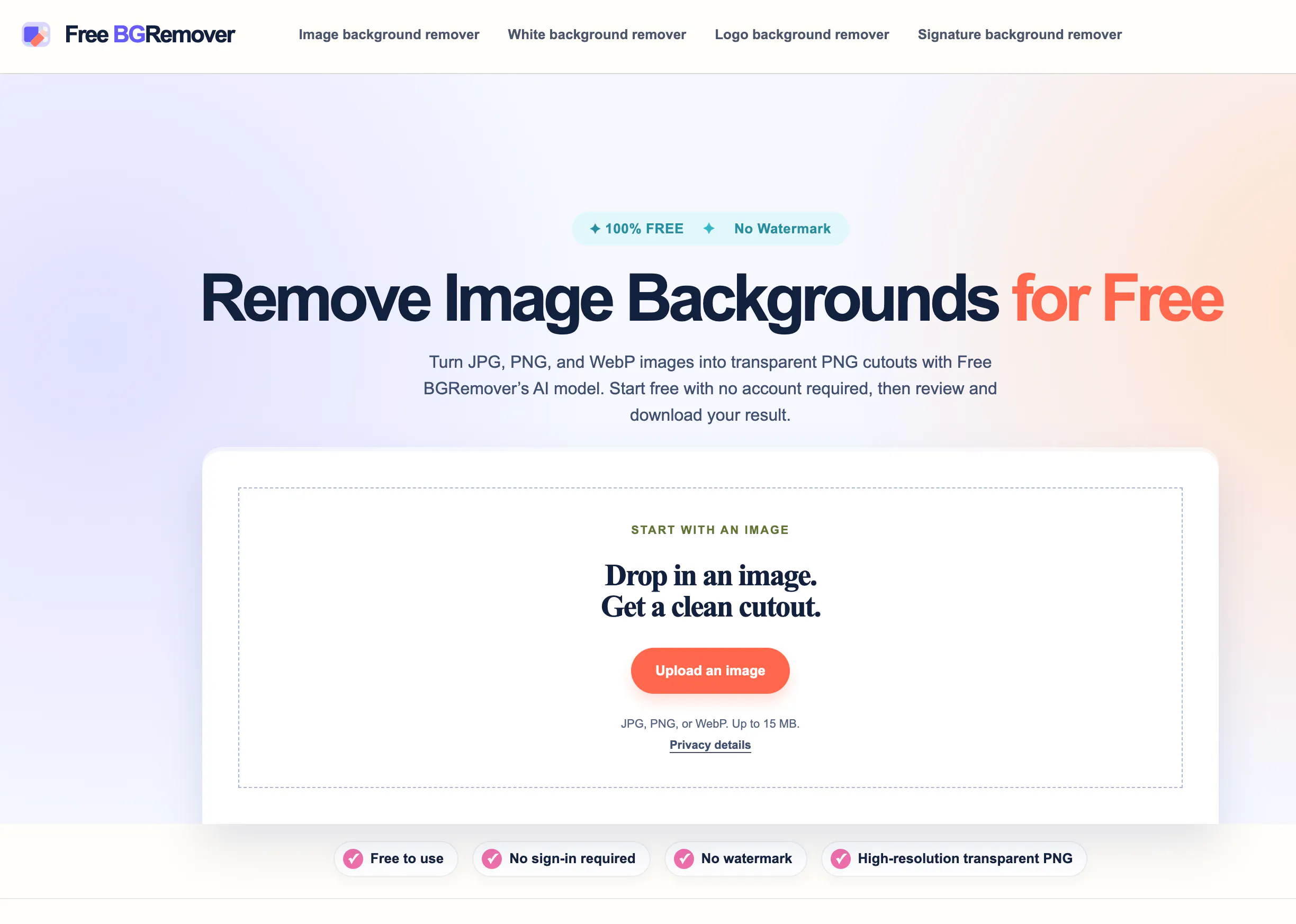 Free background remover gallery image