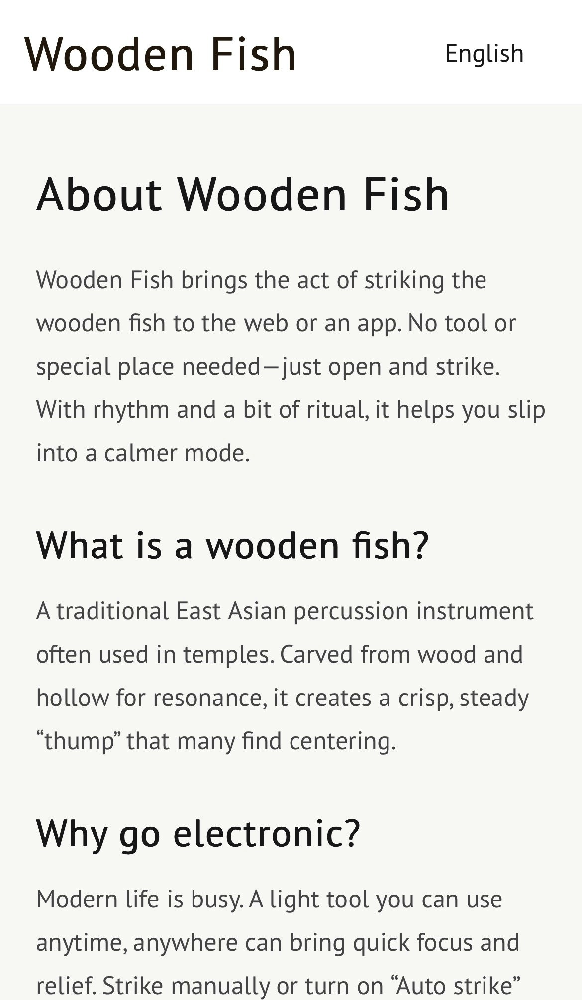 Mídia 2 de WoodenFish.online - Afaste o estresse, o peixe digital de madeira para a sua alma.