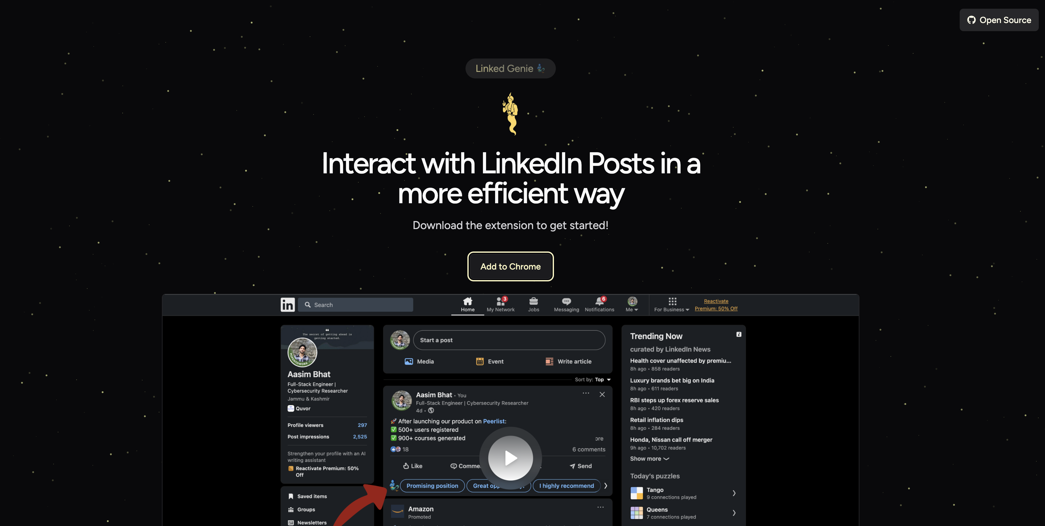 Media Genie liên kết - Tương tác với các bài đăng LinkedIn một cách hiệu quả hơn 1