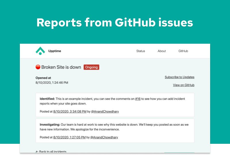 Upptime gallery image