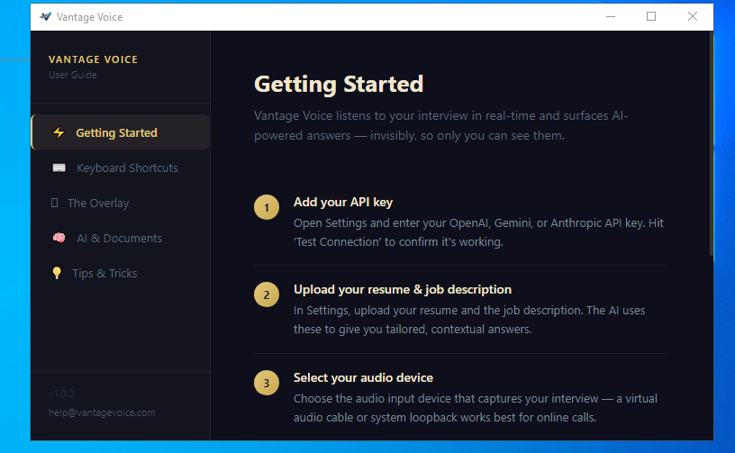 Vantage Voice (Interview Co-pilot) gallery image