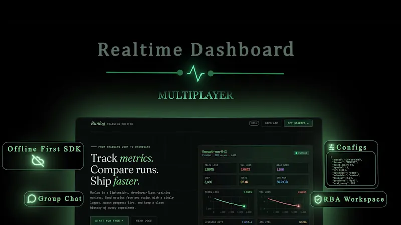 Runlog — ML Training Monitor screenshot 1 (video preview)