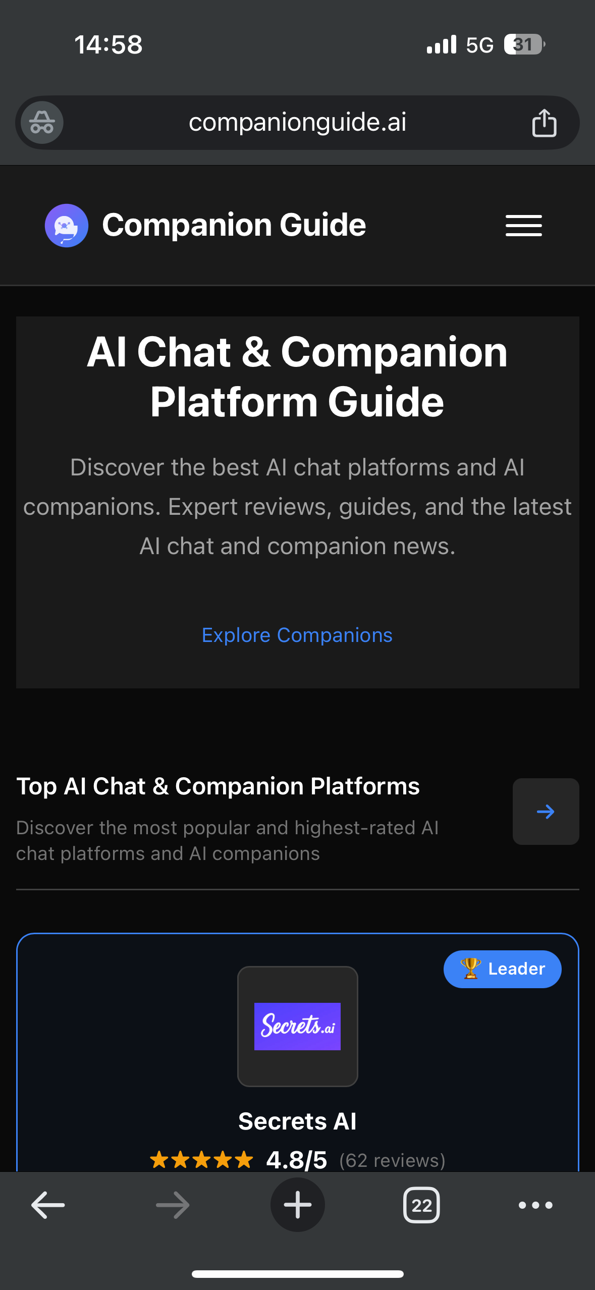 Média Companionguide.ai - Les meilleures compagnons d'IA et plateformes de chat 1