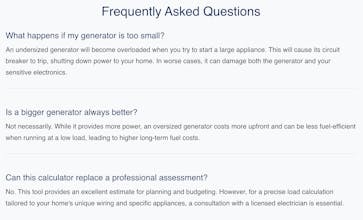Generator Sizing Calculator gallery image