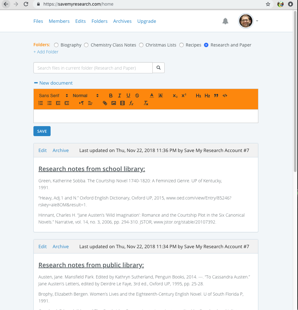 SaveMyResearch gallery image