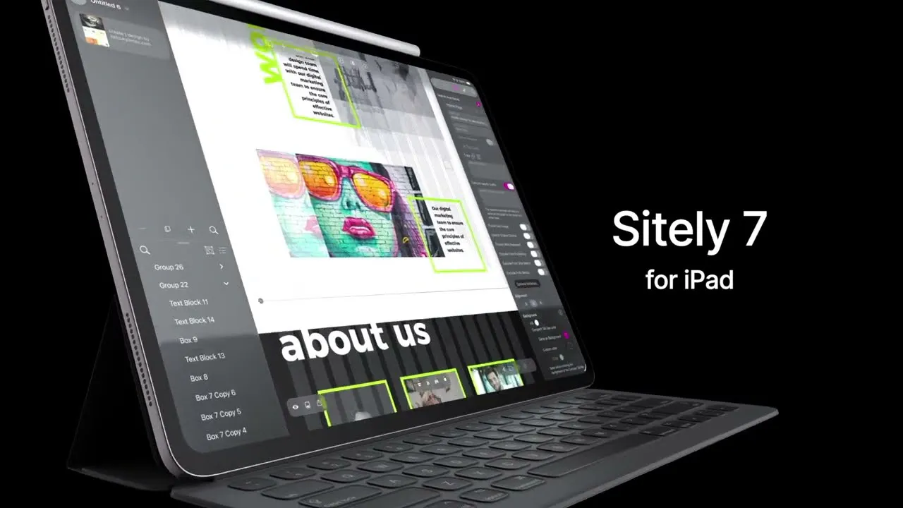 Sitely iPad AI+Visual Website Builder gallery image
