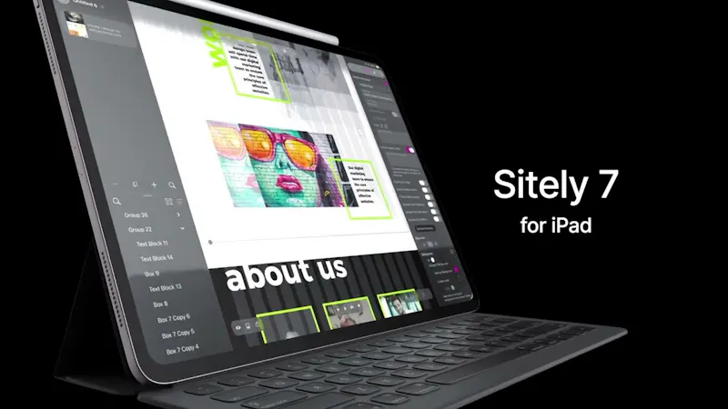 Sitely iPad AI+Visual Website Builder screenshot 1 (video preview)