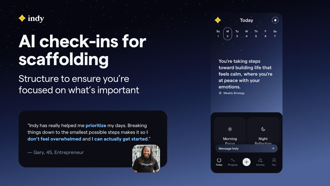 Indy: Your ADHD Copilot - Screenshot 3 showing product features and functionality