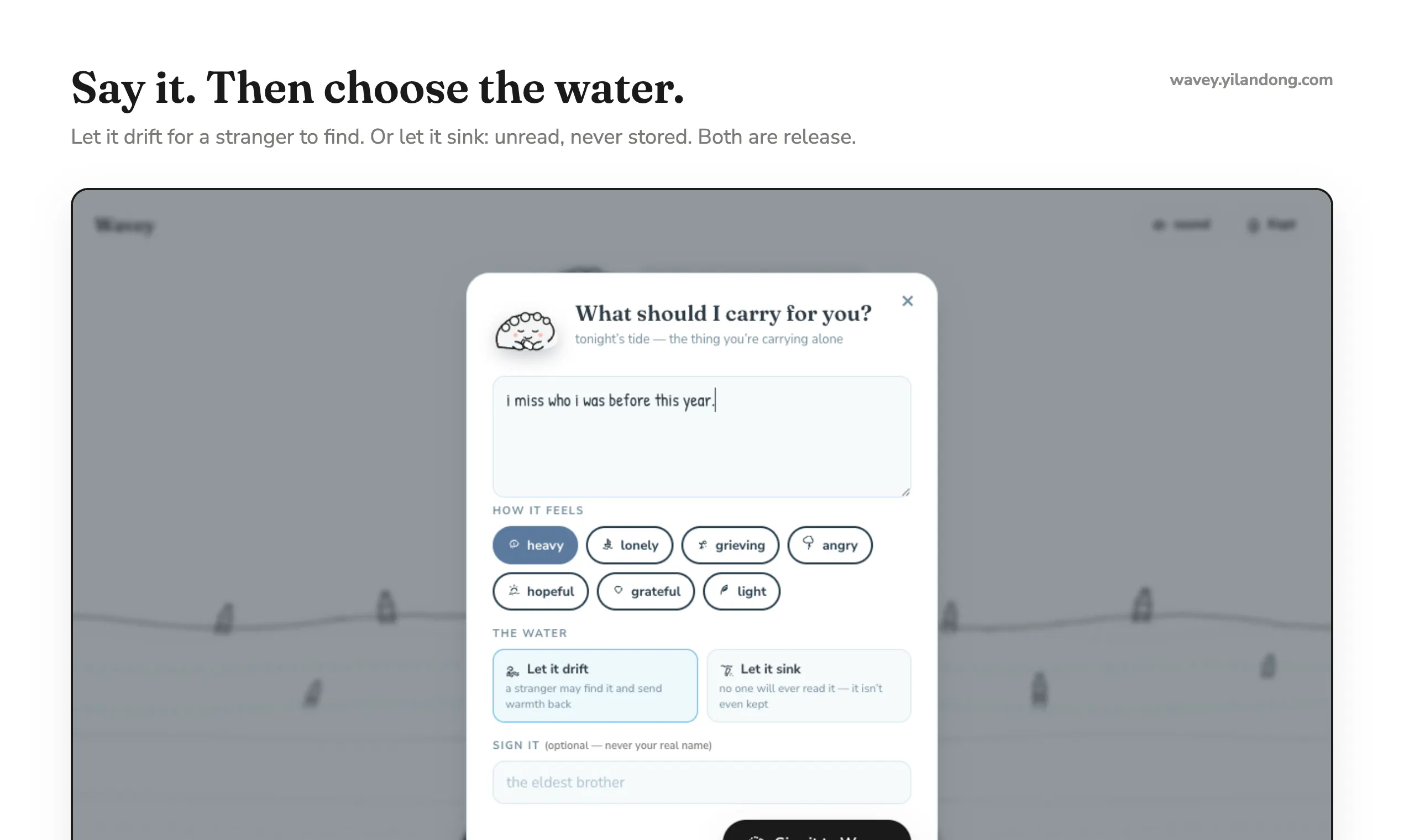 Wavey: give the sea what you can't say gallery image