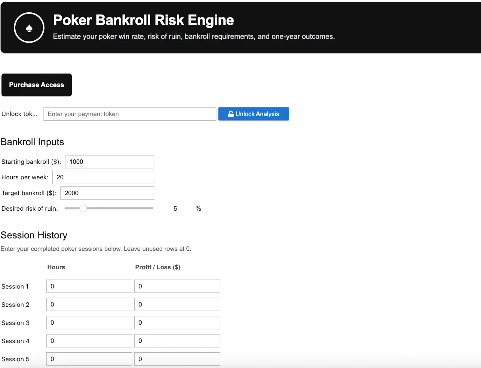 PokerRiskEngine screenshot 1