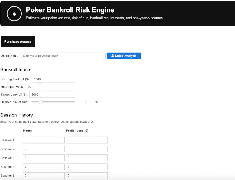 PokerRiskEngine screenshot 1