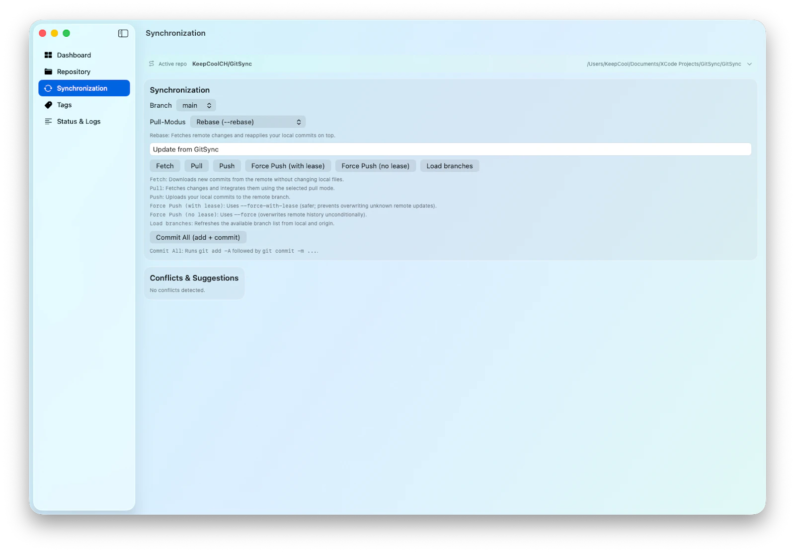 GitSync for macOS screenshot 4