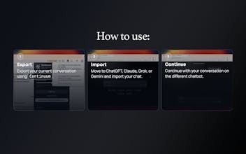 Continuum: Export and Import AI Chats gallery image