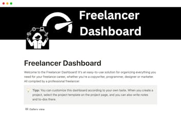 Freelancer Dashboard for Notion gallery image