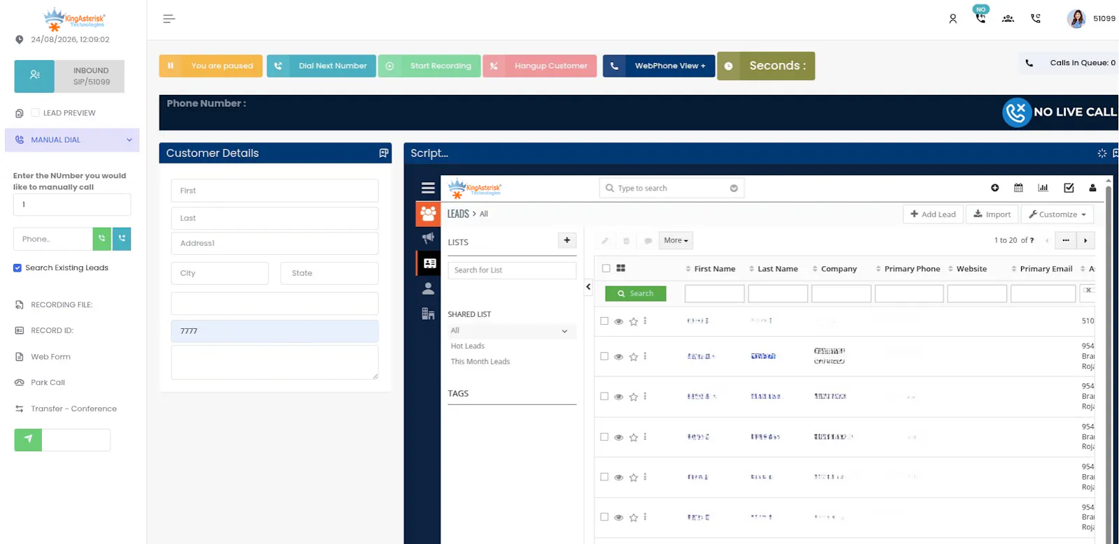 VICIdial Integration with CRM screenshot 2