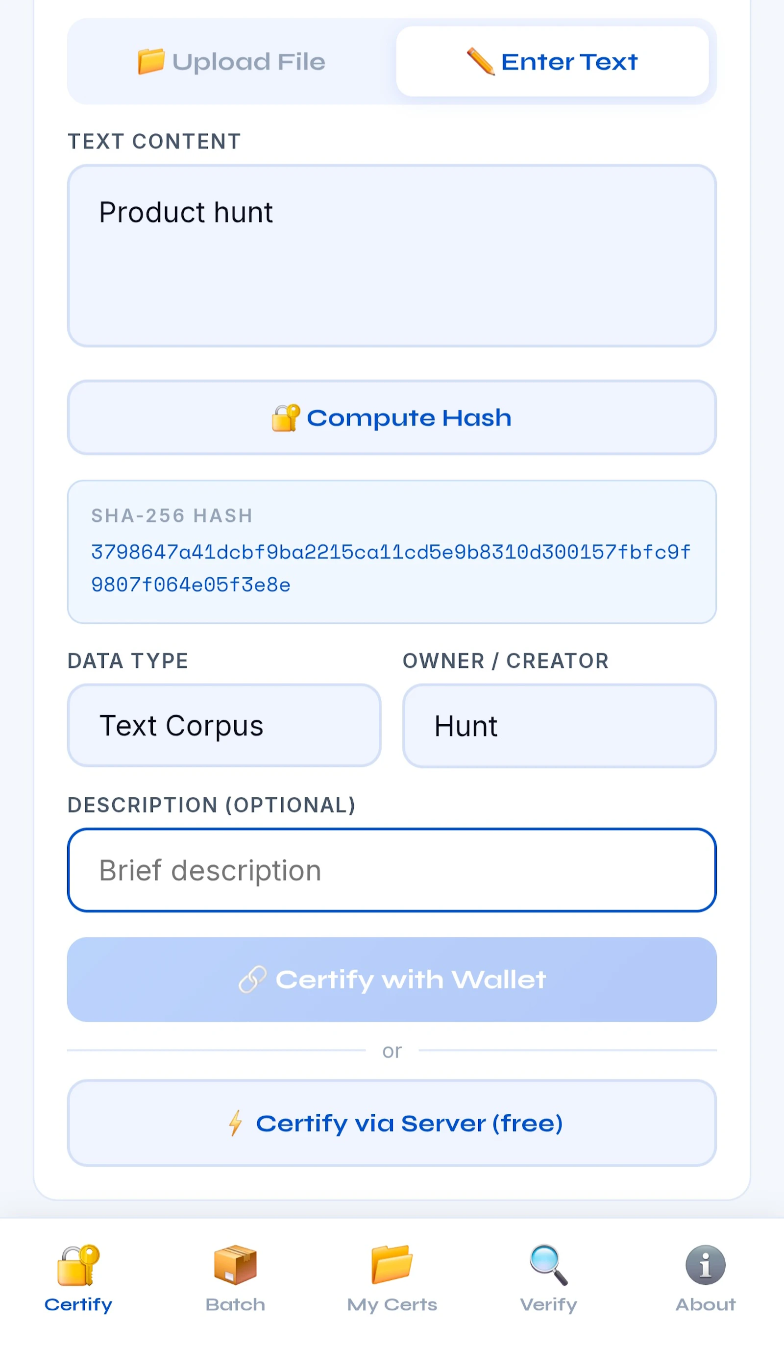 ETN DataProof — Web3 screenshot 1
