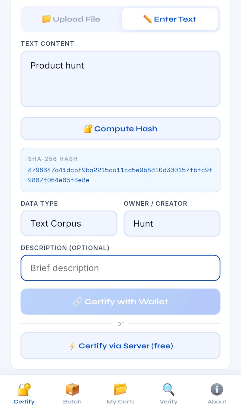 ETN DataProof — Web3 screenshot 1