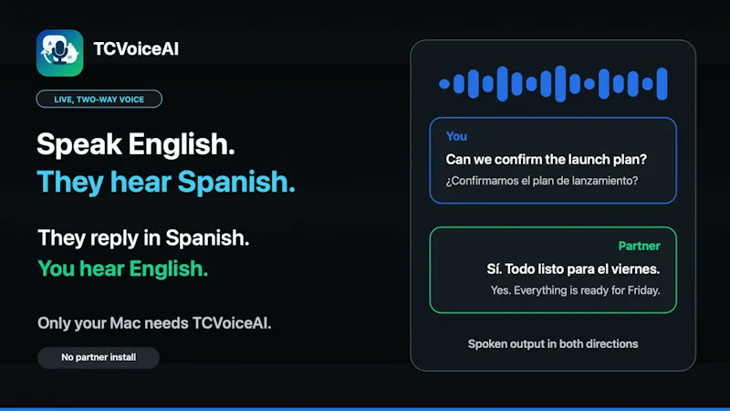 TCVoiceAI screenshot 1 (video preview)