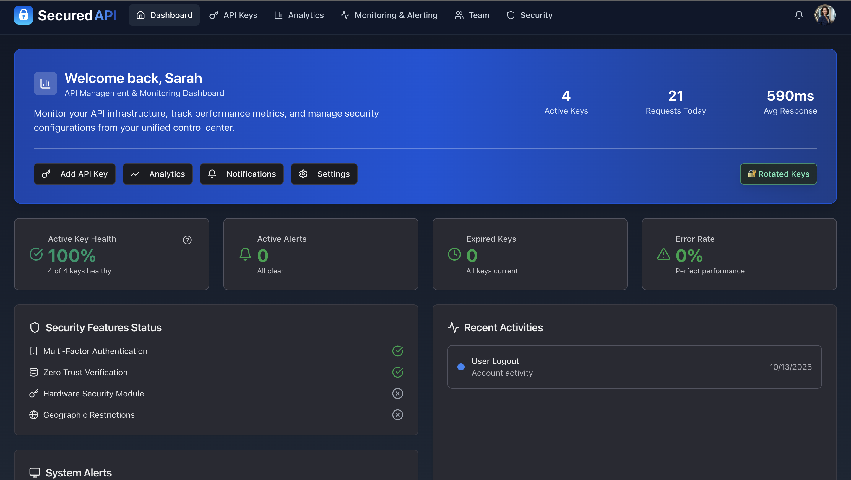 Secured API screenshot 1